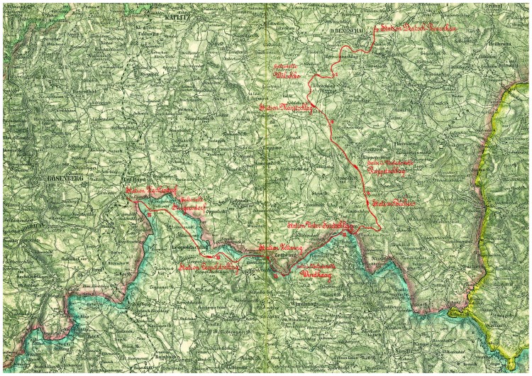 3_Návrh lokální železnice Benešov nad Česrnou-Rybník_1911