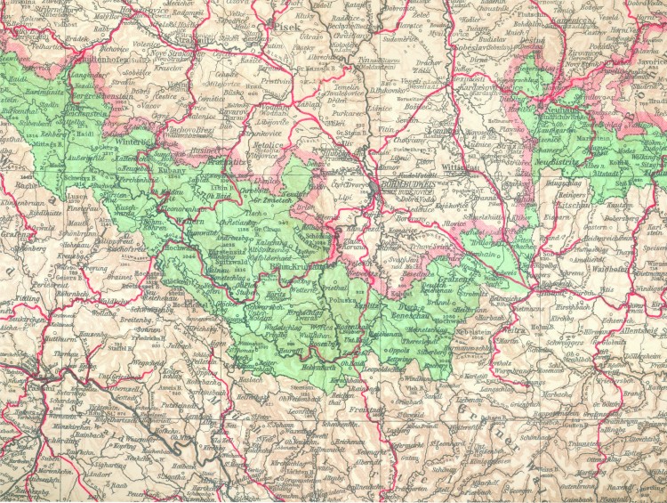 9_Mapa tzv. Šumavské župy_1940